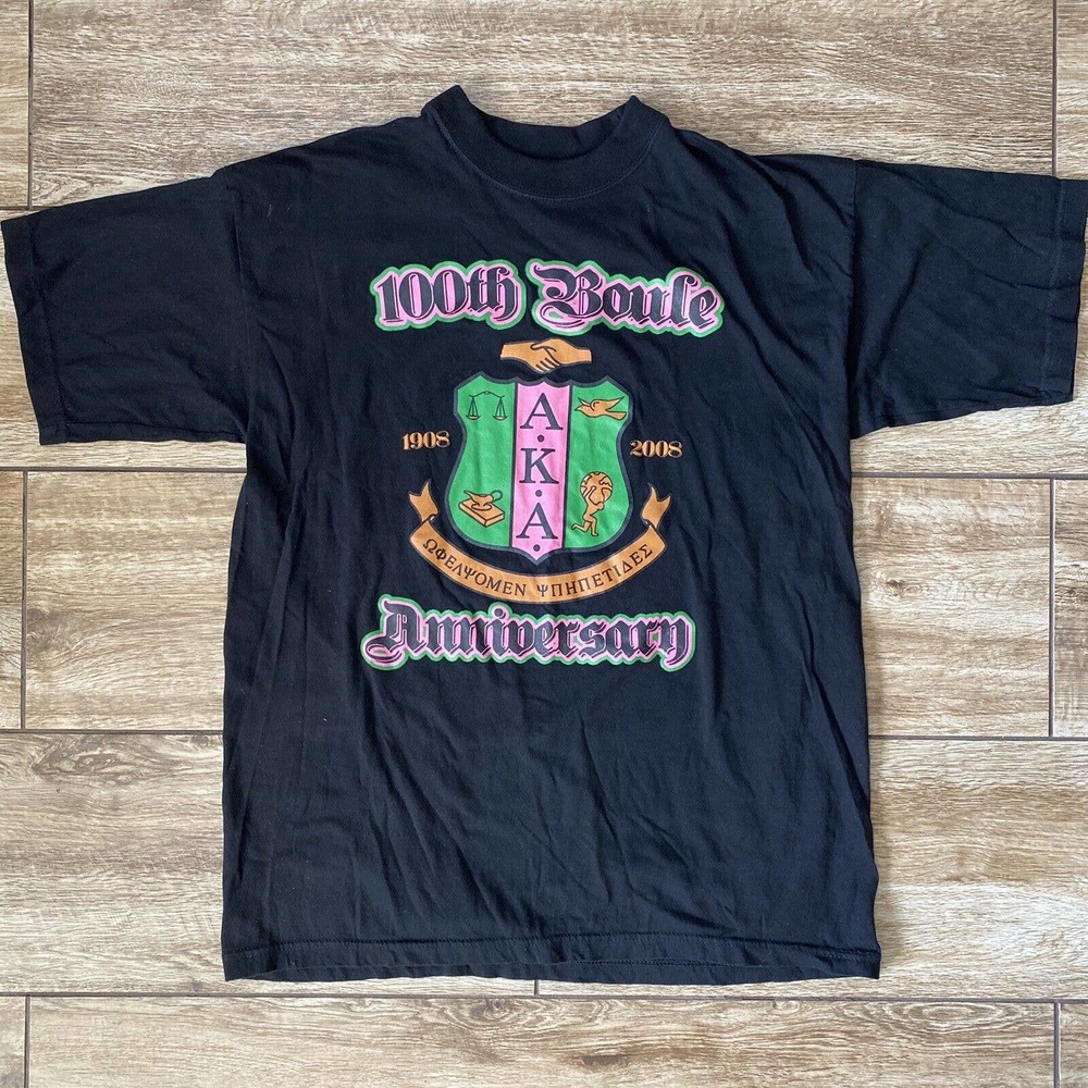 Alpha Kappa Alpha AKA Sorority 100th Boule Anniversary T-Shirt XL Black